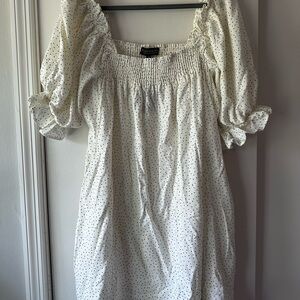 Eloquii White Polka Dot Dress